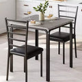 Set compatto da pranzo a tre pezzi con tavolo doppio e sedie, tavolo da pranzo salvaspazio con sedie imbottite per piccoli ambienti, angoli colazione