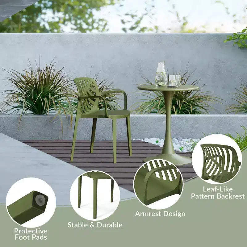 WestinTrends Playa, set da pranzo da esterni di 5 pezzi con tavolo quadrato in resina e moderne sedie impilabili