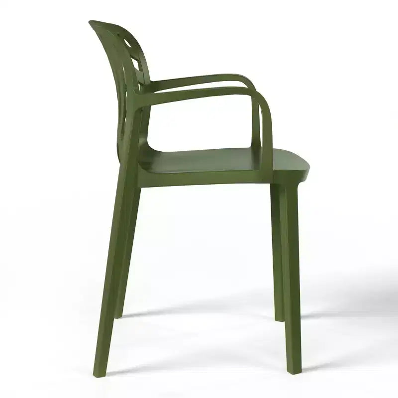 WestinTrends Playa, set da pranzo da esterni di 5 pezzi con tavolo quadrato in resina e moderne sedie impilabili