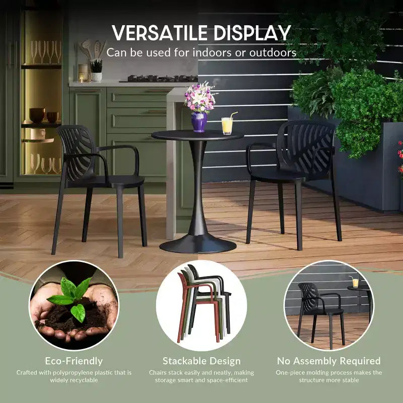 WestinTrends Playa, set da pranzo da esterni di 5 pezzi con tavolo quadrato in resina e moderne sedie impilabili