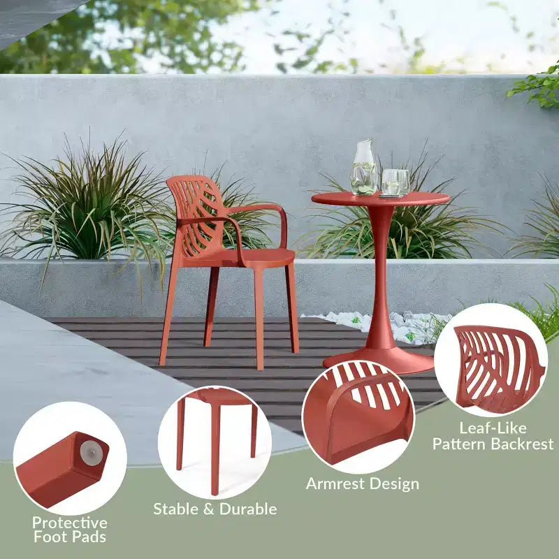 WestinTrends Playa, set da pranzo da esterni di 5 pezzi con tavolo quadrato in resina e moderne sedie impilabili