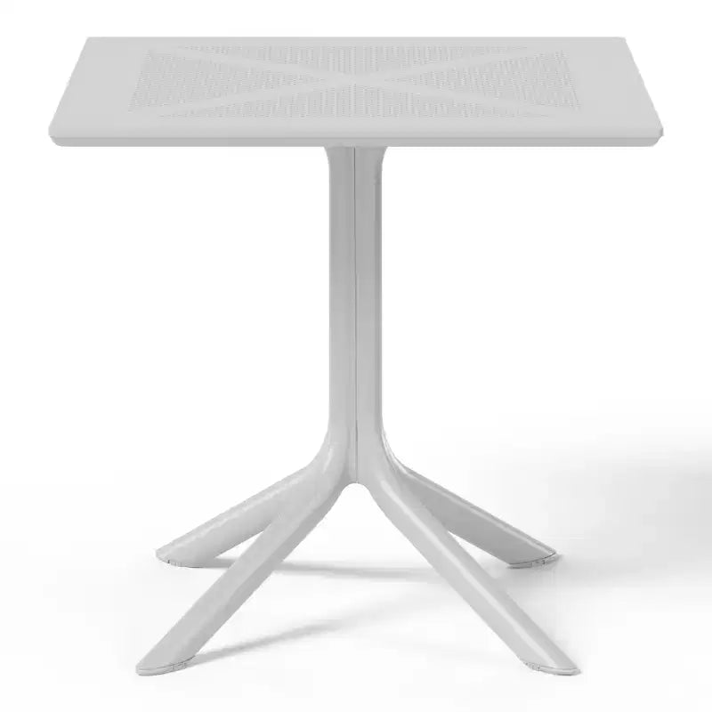 Set da pranzo da esterno moderno quadrato WestinTrends Playa 5 pezzi con sedie da esterno impilabili
