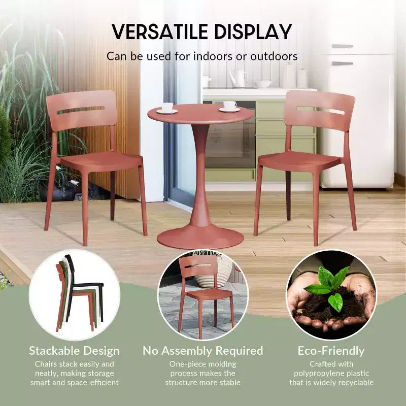 Set da pranzo WestinTrends Playa da 7 pezzi per esterni, tavolo rettangolare in metallo e sedie impilabili per patio