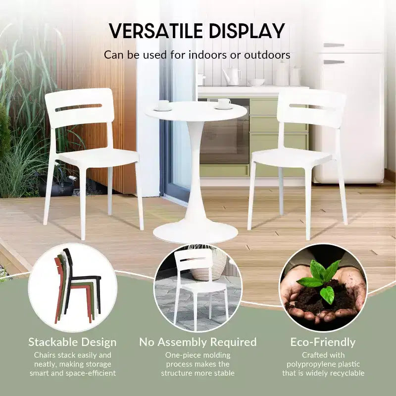 Set da pranzo WestinTrends Playa da 7 pezzi per esterni, tavolo rettangolare in metallo e sedie impilabili per patio
