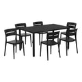 WestinTrends Playa 7-Piece Outdoor Rectangular Metal Patio Dining Table Set With Stackable Patio Chairs