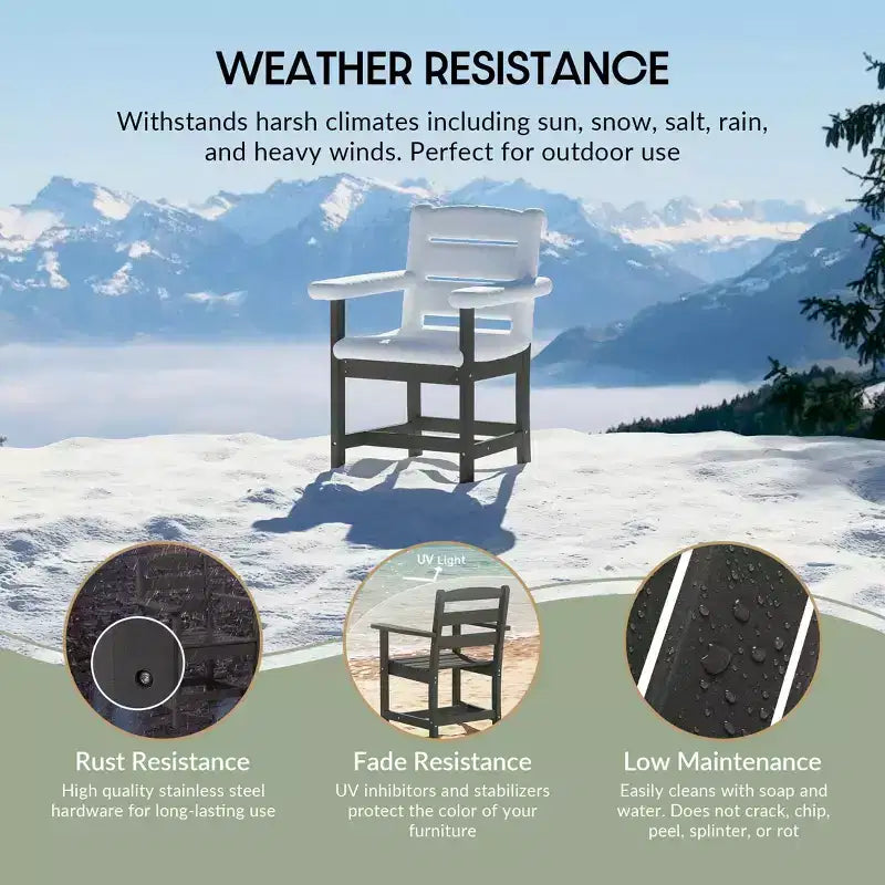 WestinTrends Ashore Set da pranzo da esterno in 6 pezzi in HDPE con panca