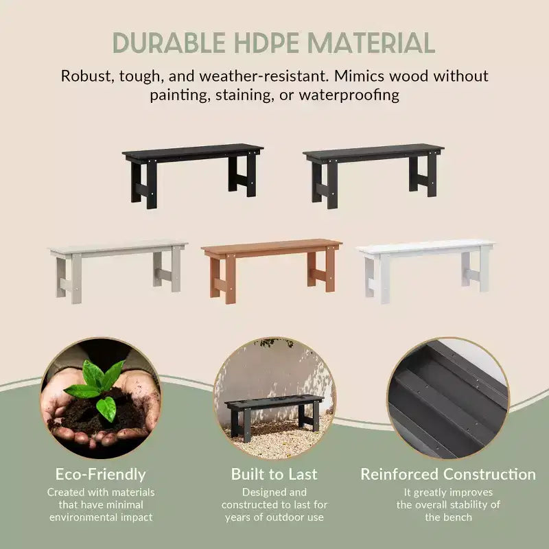 WestinTrends Ashore Set da pranzo da esterno in 6 pezzi in HDPE con panca