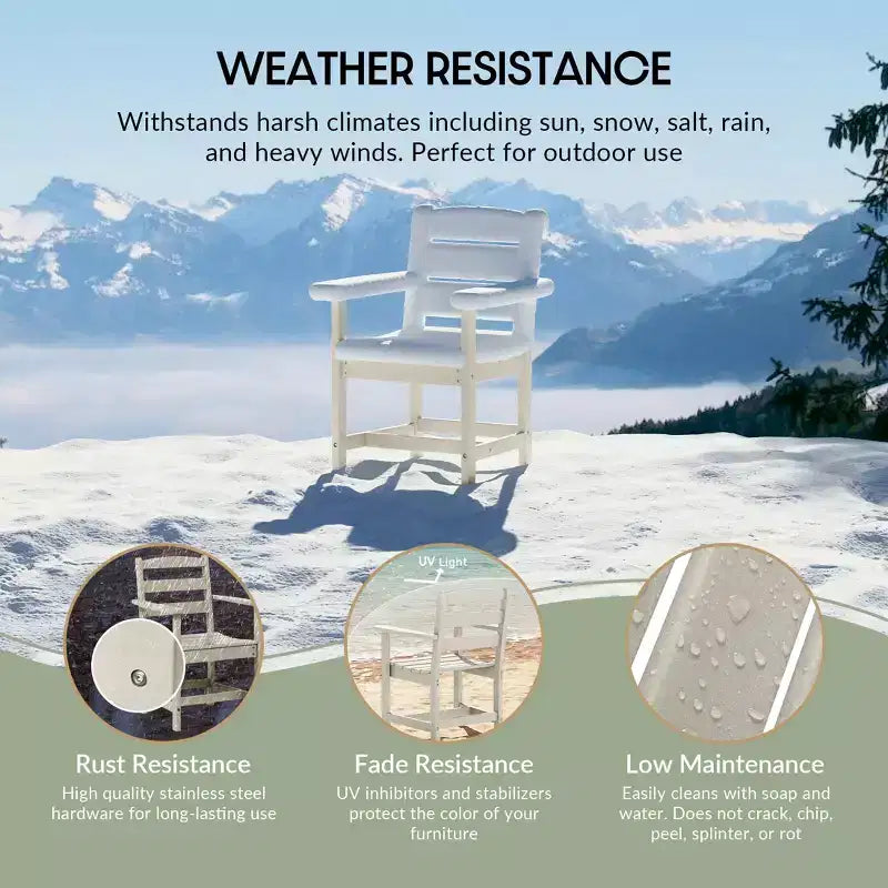 WestinTrends Ashore Set da pranzo da esterno in 6 pezzi in HDPE con panca