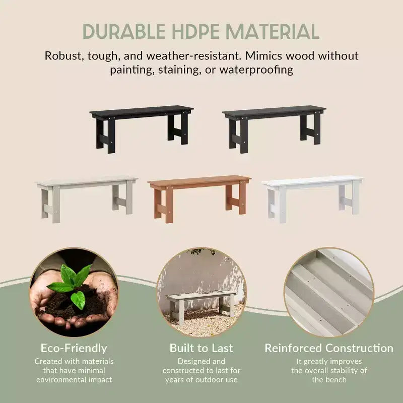 WestinTrends Ashore Set da pranzo da esterno in 6 pezzi in HDPE con panca