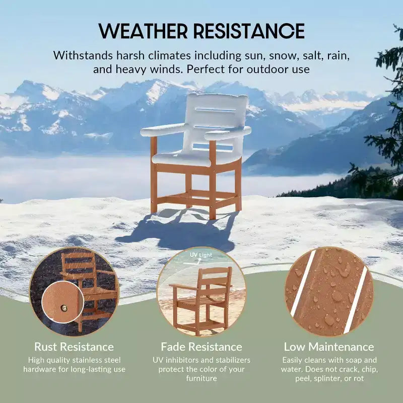 WestinTrends Ashore Set da pranzo da esterno in 6 pezzi in HDPE con panca