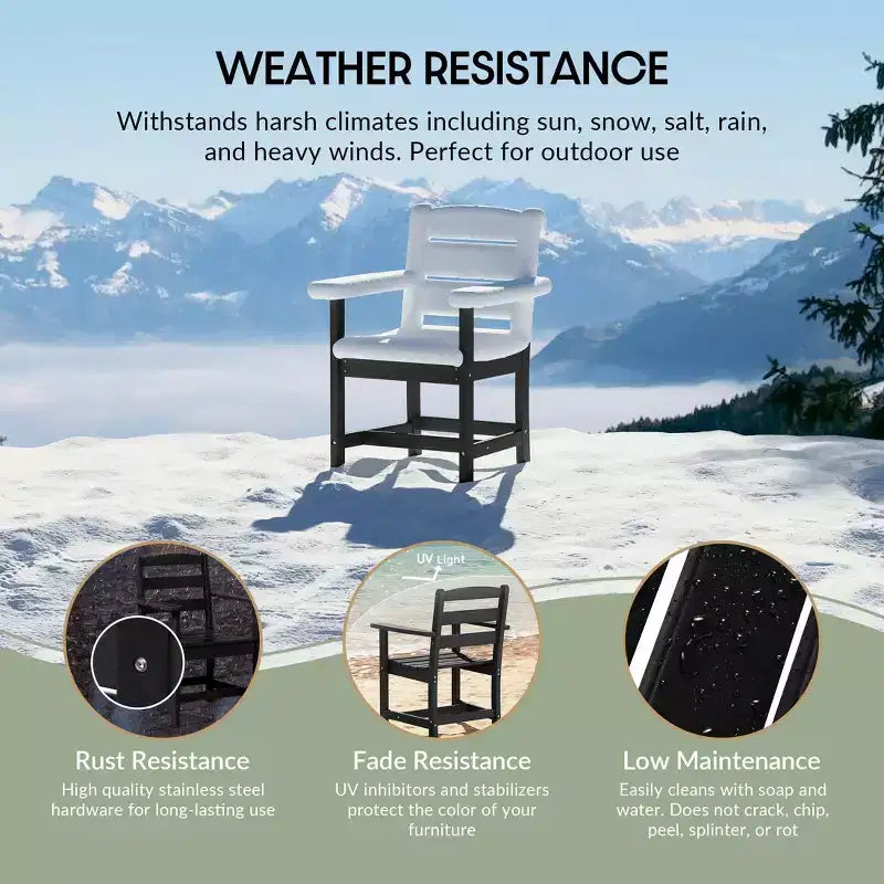 WestinTrends Ashore Set da pranzo da esterno in 6 pezzi in HDPE con panca