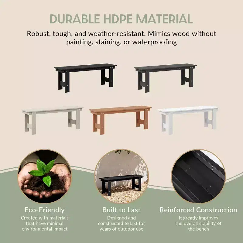 WestinTrends Ashore Set da pranzo da esterno in 6 pezzi in HDPE con panca