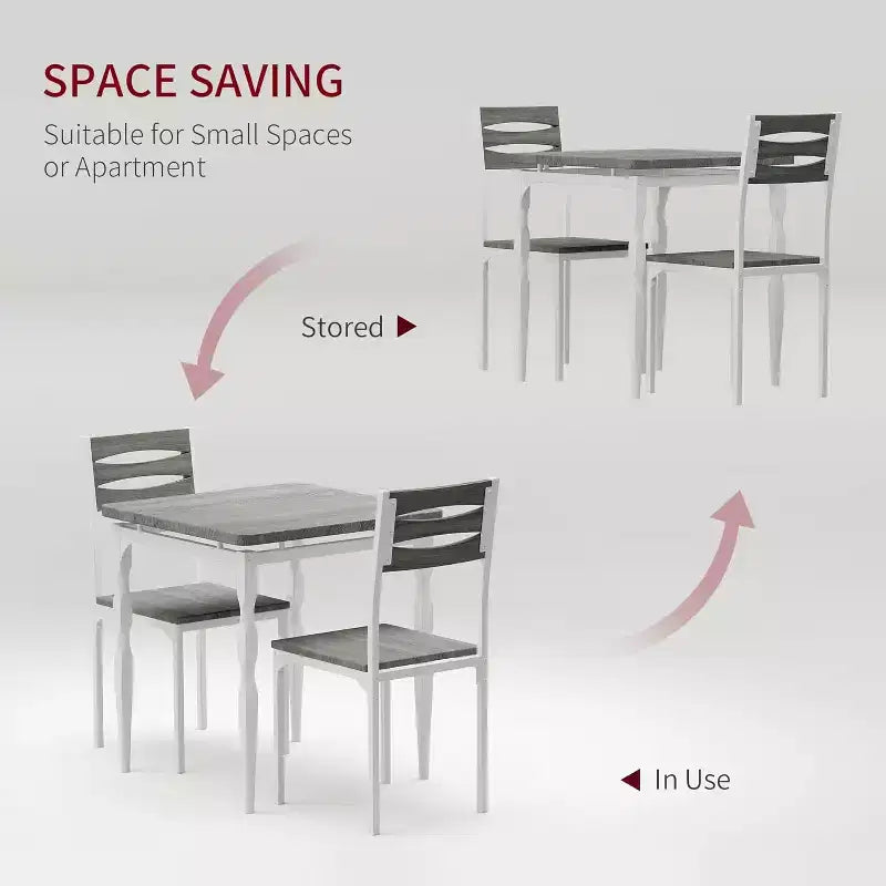 Set da Pranzo 3 Pezzi, Set Tavolo da Pranzo per 2 Persone, Gambe del Tavolo a Spirale, Stile Industriale, per Piccoli Spazi, Cucina, Appartamento