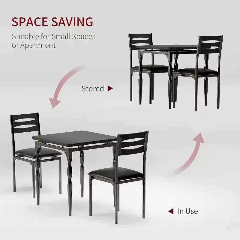 Set da Pranzo 3 Pezzi, Set Tavolo da Pranzo per 2 Persone, Gambe del Tavolo a Spirale, Stile Industriale, per Piccoli Spazi, Cucina, Appartamento