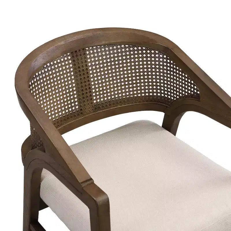 Set da pranzo imbottito Christopher Knight Home Keira 7 pezzi moderno in rattan e legno di caucciù