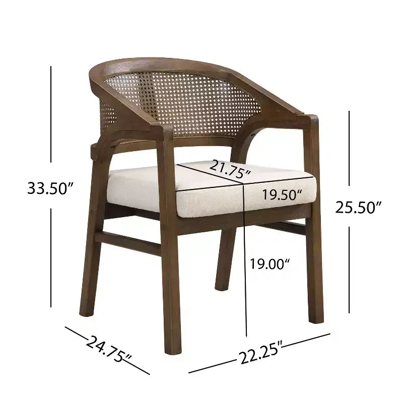 Set da pranzo imbottito Christopher Knight Home Keira 7 pezzi moderno in rattan e legno di caucciù