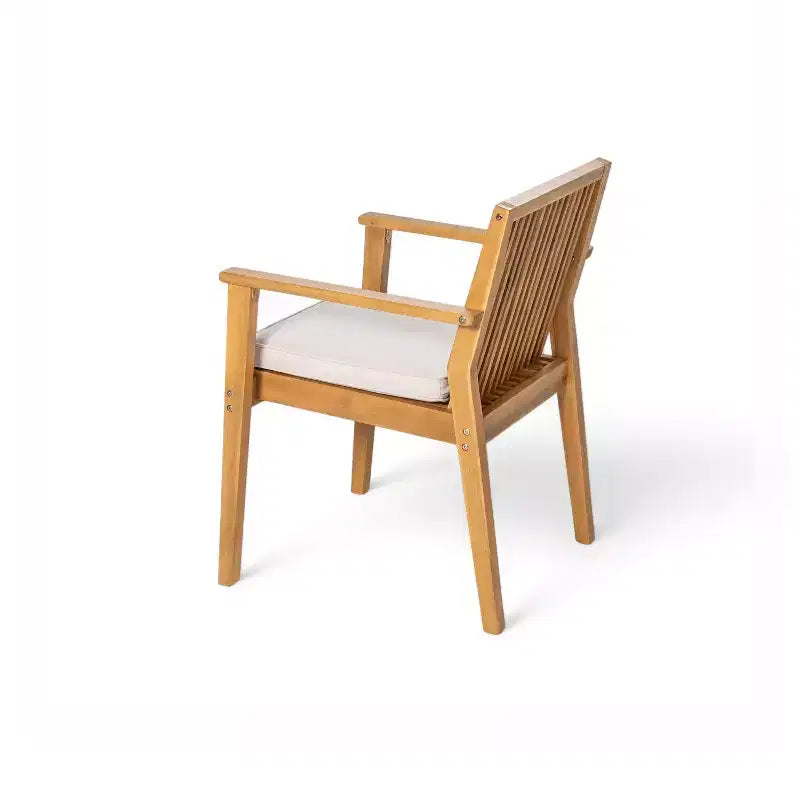 Christopher Knight Home Caitlyn Set da Pranzo Rustico da Esterno 7 Pezzi in Legno di Acacia con Cuscini