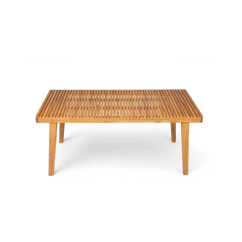 Christopher Knight Home Caitlyn Set da Pranzo Rustico da Esterno 7 Pezzi in Legno di Acacia con Cuscini