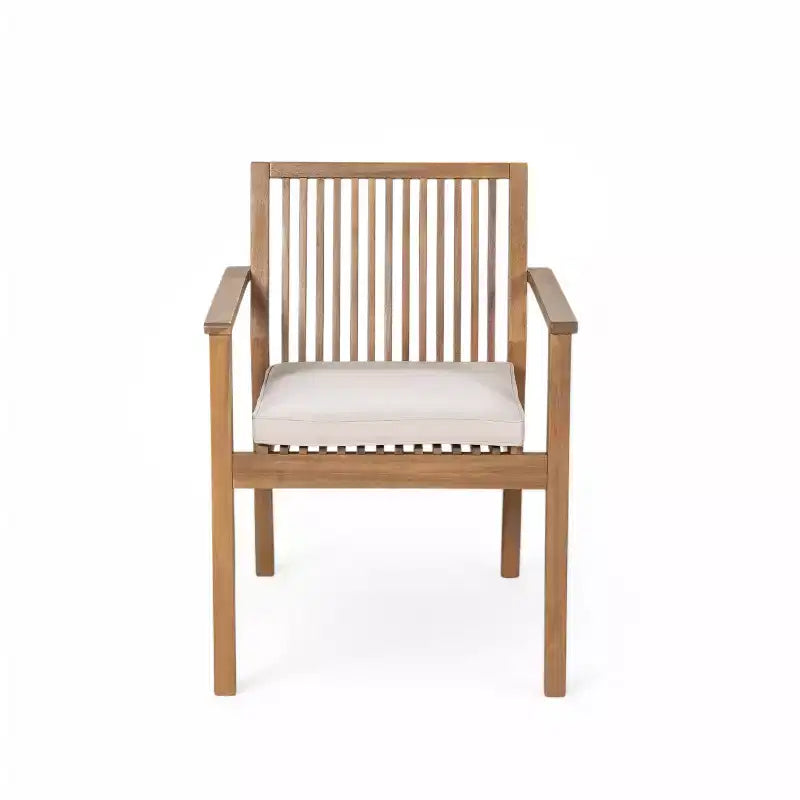 Christopher Knight Home Akshan Set da Pranzo Rustico da Esterni in Legno di Acacia, 5 Pezzi con Cuscini