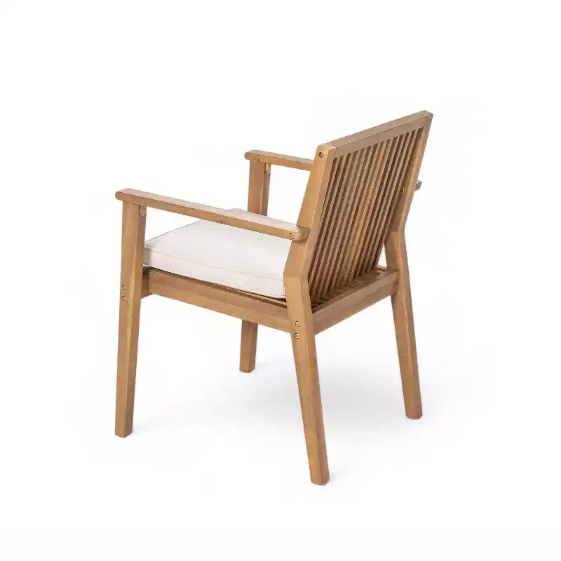 Christopher Knight Home Akshan Set da Pranzo Rustico da Esterni in Legno di Acacia, 5 Pezzi con Cuscini