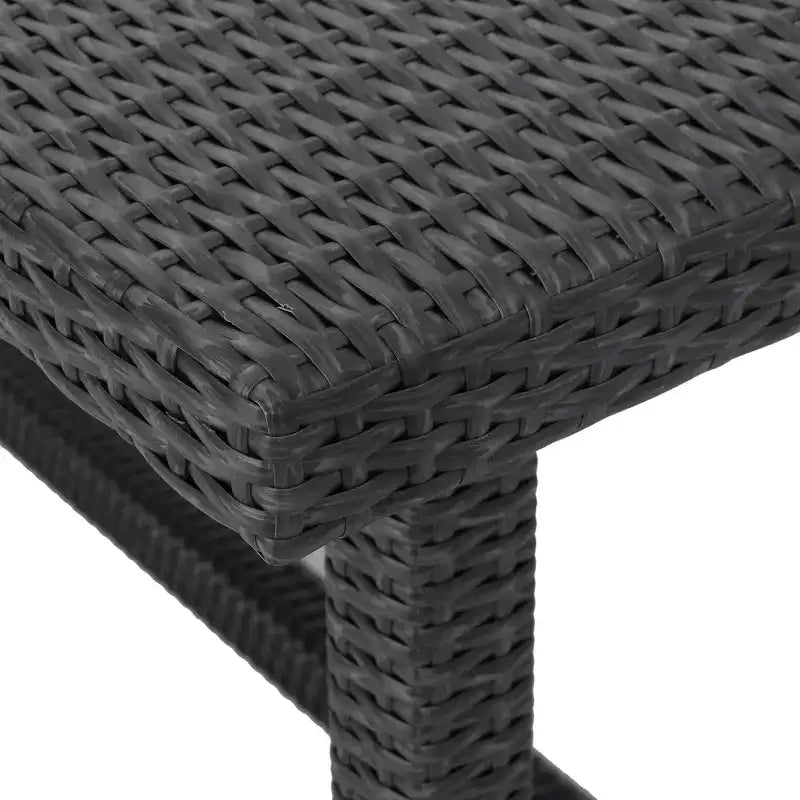 GDFStudio Avianna Salotto da pranzo in vimini per esterni a 7 posti con pouf e cuscini