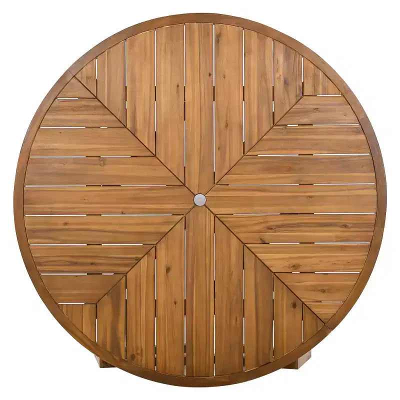 ModernLuxe Set da Pranzo per Esterni da 5 Pezzi, Mobili da Giardino con 4 Poltrone e 1 Tavolo per Giardino, Balcone, Cortile, Telaio in Legno di Acacia, Beige+Naturale