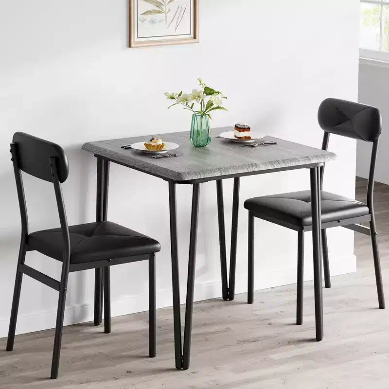 Set da pranzo da 3 pezzi, con 2 sedie imbottite