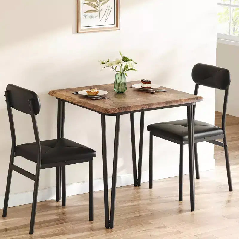 Set da pranzo da 3 pezzi, con 2 sedie imbottite