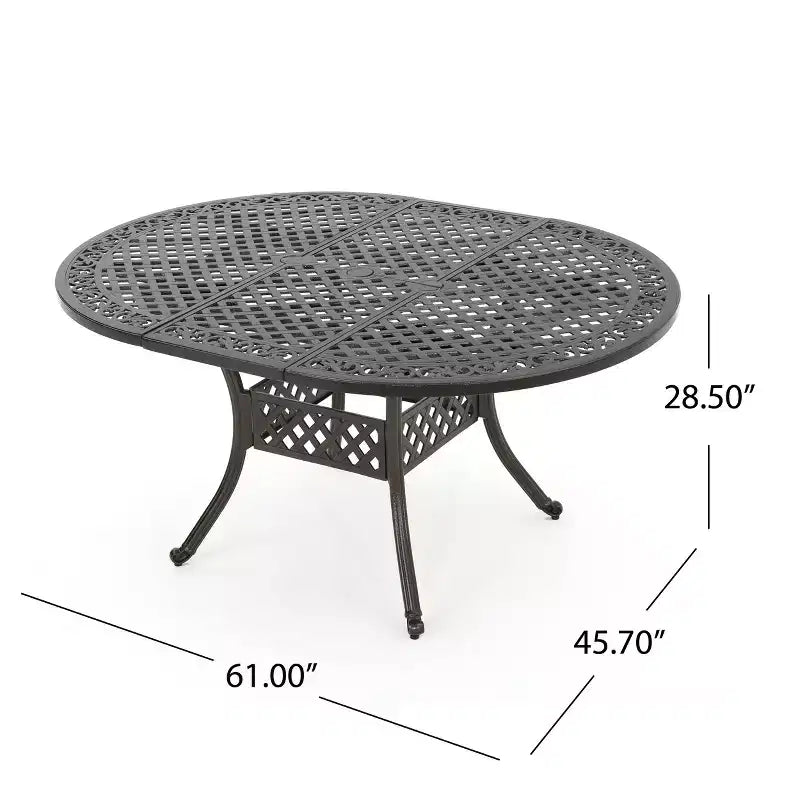 Christopher Knight Home Windley Set da Pranzo Espandibile da Esterno a 7 Pezzi in Alluminio
