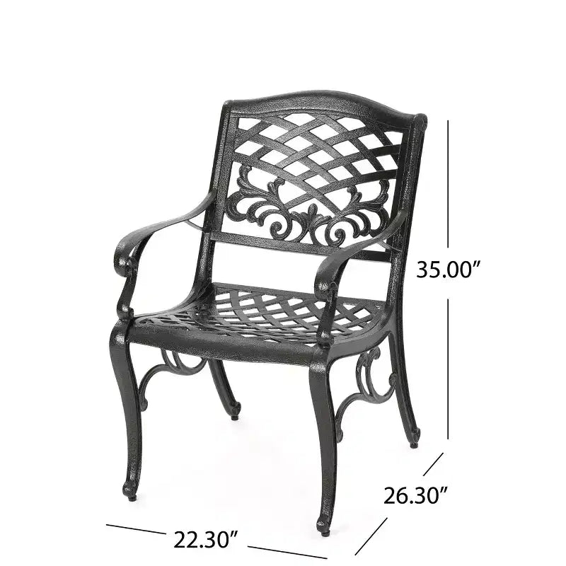 Christopher Knight Home Windley Set da Pranzo Espandibile da Esterno a 7 Pezzi in Alluminio