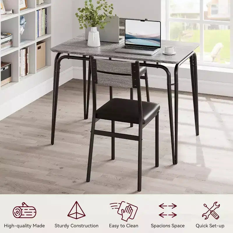 Set tavolo da pranzo GustoWave 5 pezzi, con 4 sedie imbottite