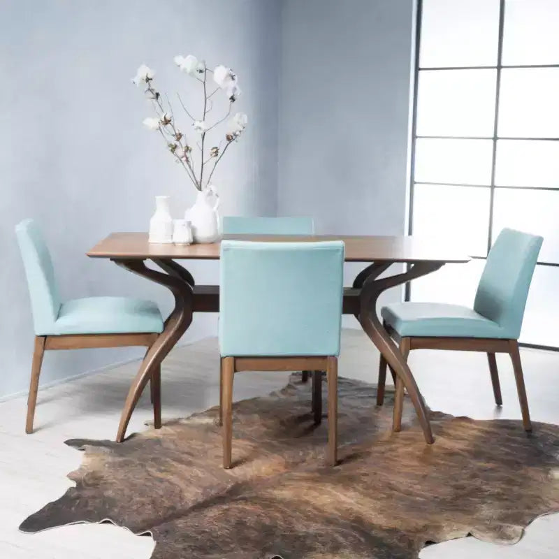 Set da pranzo 5 pezzi in tessuto imbottito Kwame Mid Century Modern Christopher Knight Home