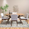 Set da pranzo 5 pezzi in tessuto imbottito Kwame Mid Century Modern Christopher Knight Home