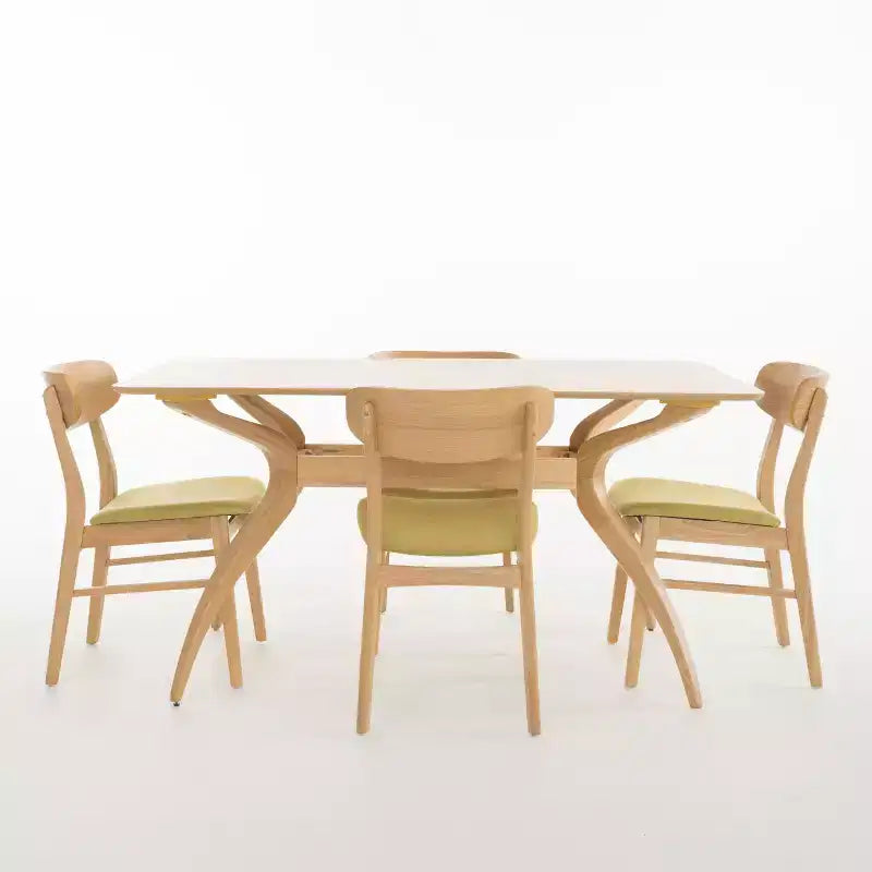 Set da pranzo Christopher Knight Home Fausett, 5 pezzi, in legno e tessuto imbottito, stile moderno di metà secolo