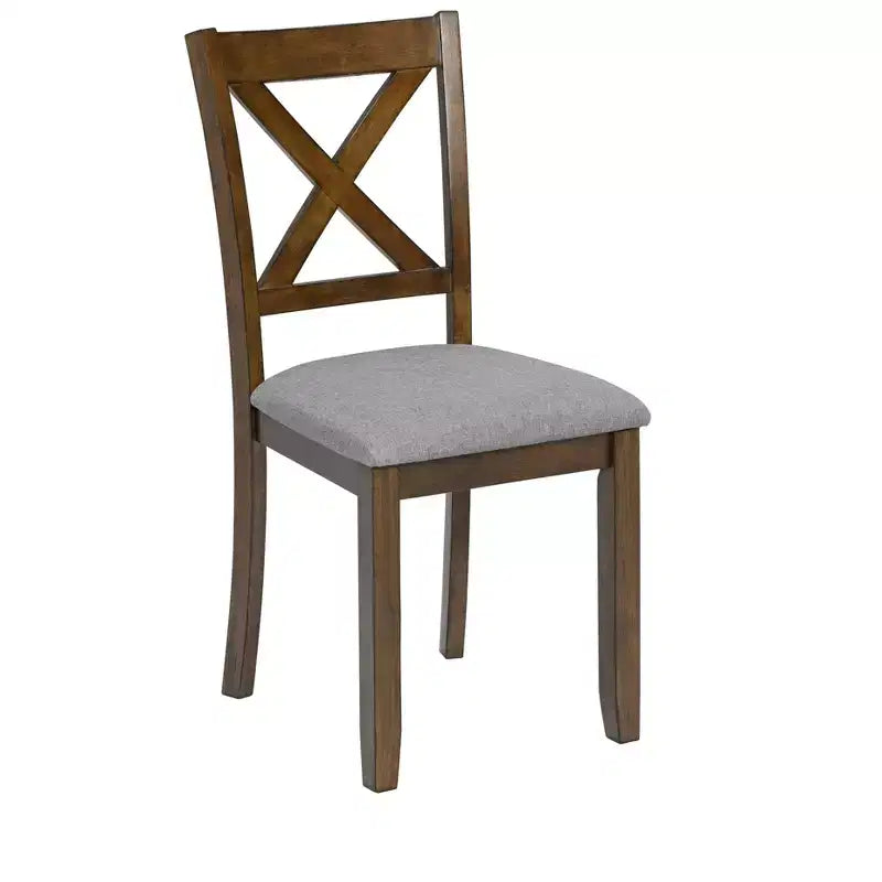 Set da pranzo MAYEERTY 7 pezzi - Tavolo rettangolare in legno e 6 sedie imbottite per riunioni di famiglia