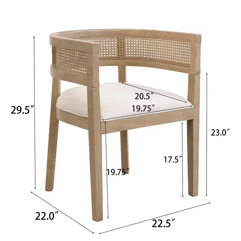 Christopher Knight Home Kassadin Set da pranzo 7 pezzi da fattoria con sedie in rattan rivestite in legno di gomma