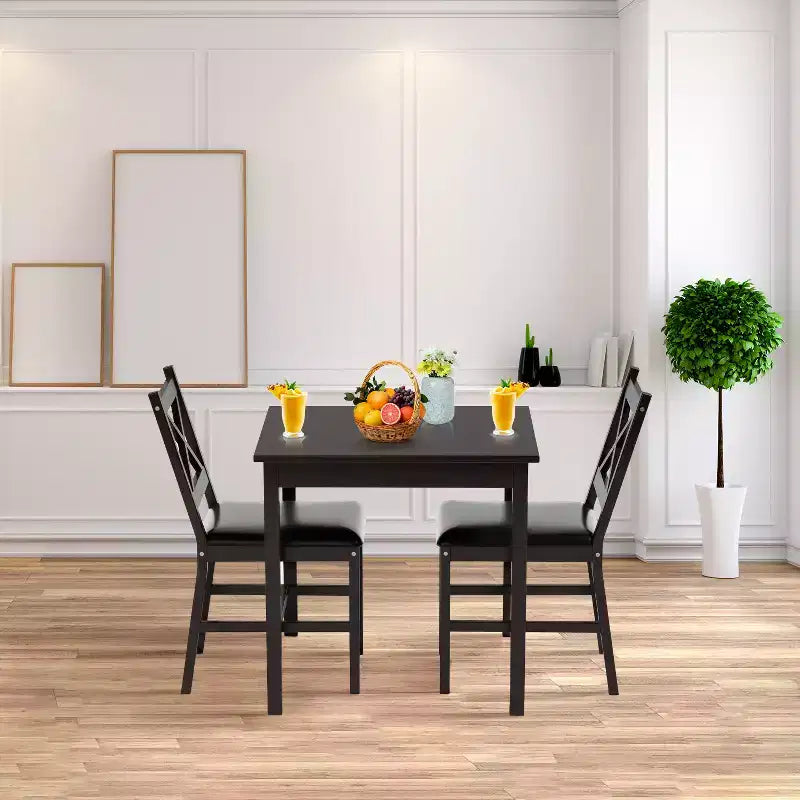 Set tavolo da pranzo BestMassage per 2/4, tavolo e sedie da pranzo, set tavolo da cucina, marrone scuro
