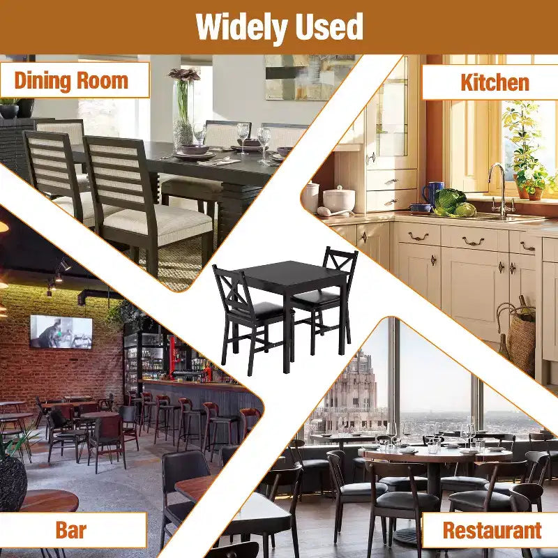 Set tavolo da pranzo BestMassage per 2/4, tavolo e sedie da pranzo, set tavolo da cucina, marrone scuro