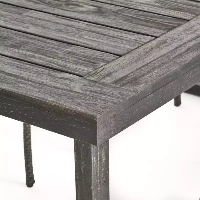 Christopher Knight Home Moralis Set da Pranzo da Esterno a 7 Pezzi in Legno di Acacia e Vimini con Cuscino