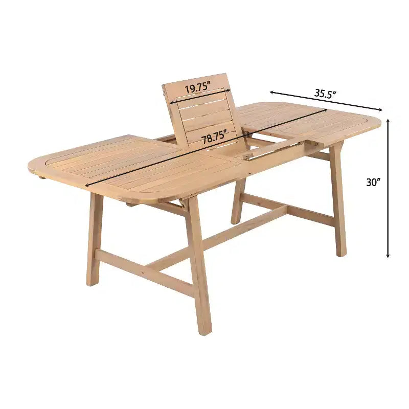 Christopher Knight Home Olcott - Set da pranzo da esterno a 5 pezzi in legno di acacia con tavolo allungabile e poltrone in corda intrecciata