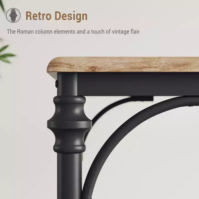Set da Pranzo 5 Pezzi CuisinSmart, Tavolo e Sedie da Cucina, Set di Mobili da Pranzo Rettangolare per Interni in Metallo e Legno