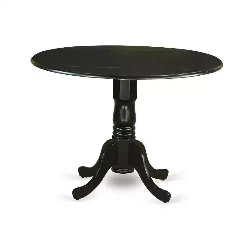 Set da pranzo HomeStock Round Dropleaf con 4 sedie Parson nere