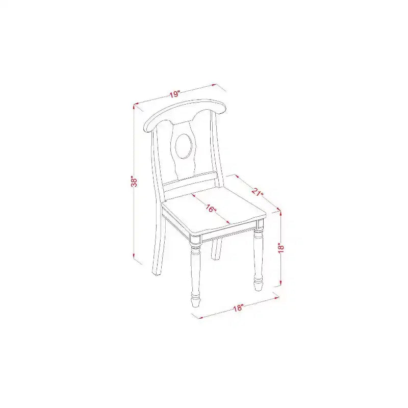 HomeStock Set di 5 Pezzi per Sala da Pranzo Include un Tavolo Rotondo da Cucina con Alette e 4 Sedie da Pranzo, 42x42 Pollici