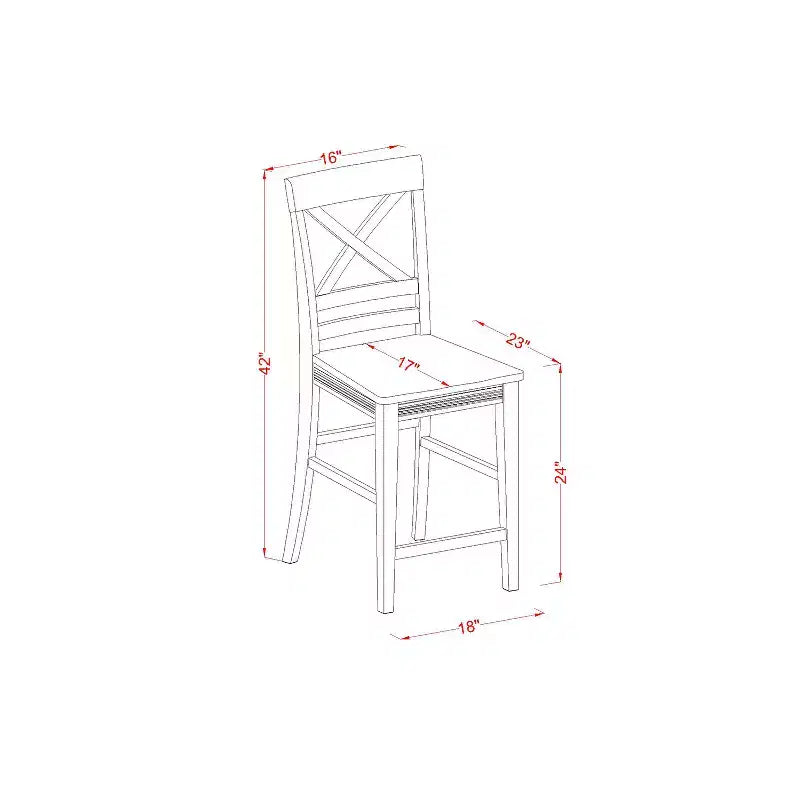 Set da pranzo in legno di gomma altezza bancone stile transizionale 135