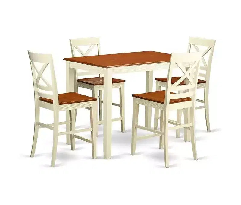 Set da pranzo in legno di gomma altezza bancone stile transizionale 135
