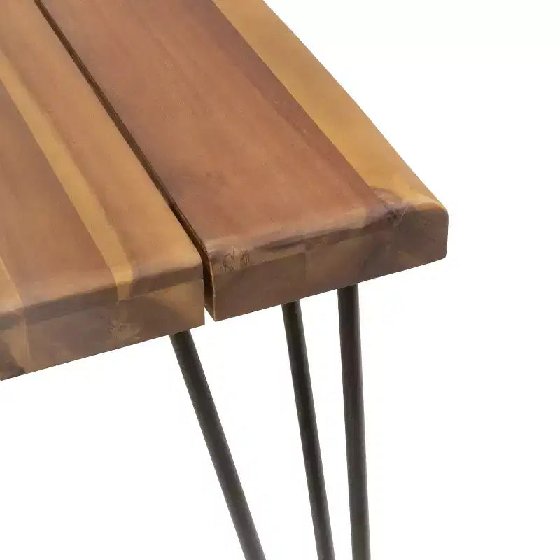 Set da pranzo GDFStudio Dalupiri da 7 pezzi per esterni in vimini e legno di acacia