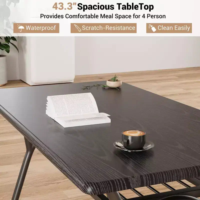 Set Tavolo da Pranzo per 4, Set Angolo Colazione da Cucina, Struttura in Metallo e Piano in Marmo, Mobili Salvaspazio per Appartamento