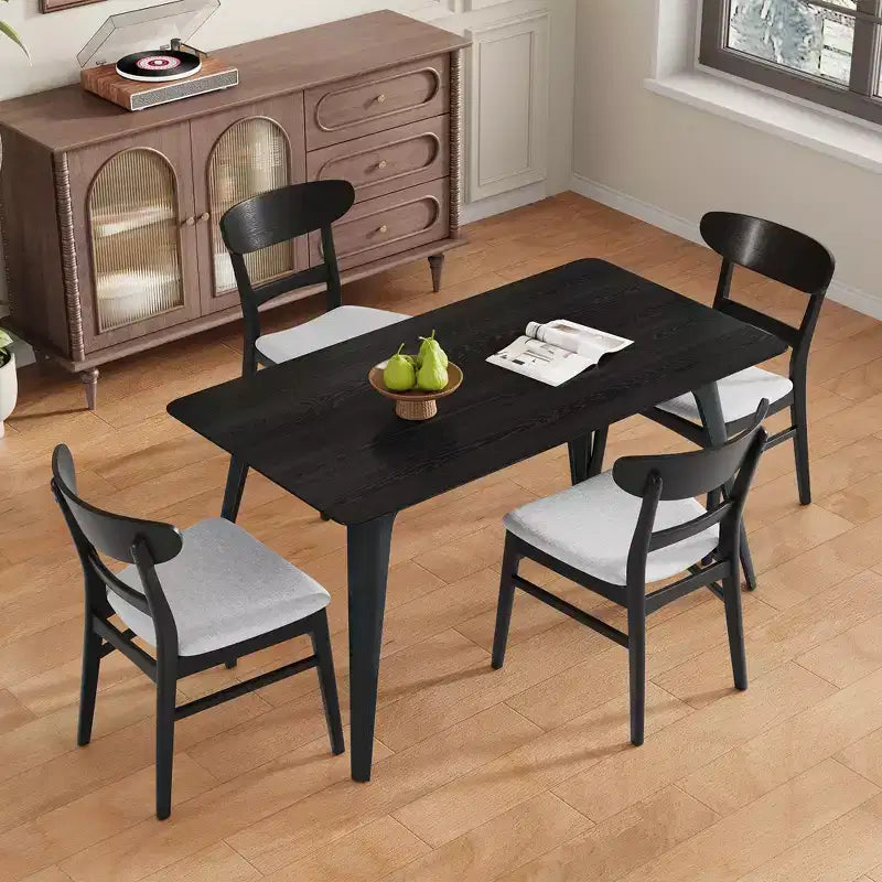 Christopher Knight Home Jinna Set da Pranzo Mid-Century Modern 5 Pezzi in Legno di Gomma con Sedie Imbottite