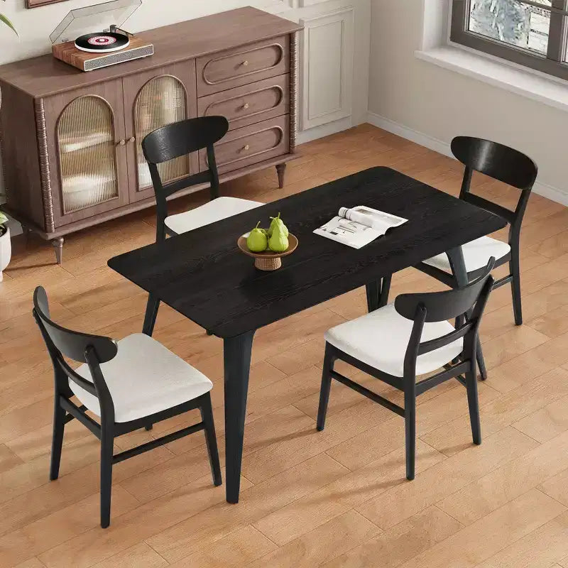 Christopher Knight Home Jinna Set da Pranzo Mid-Century Modern 5 Pezzi in Legno di Gomma con Sedie Imbottite