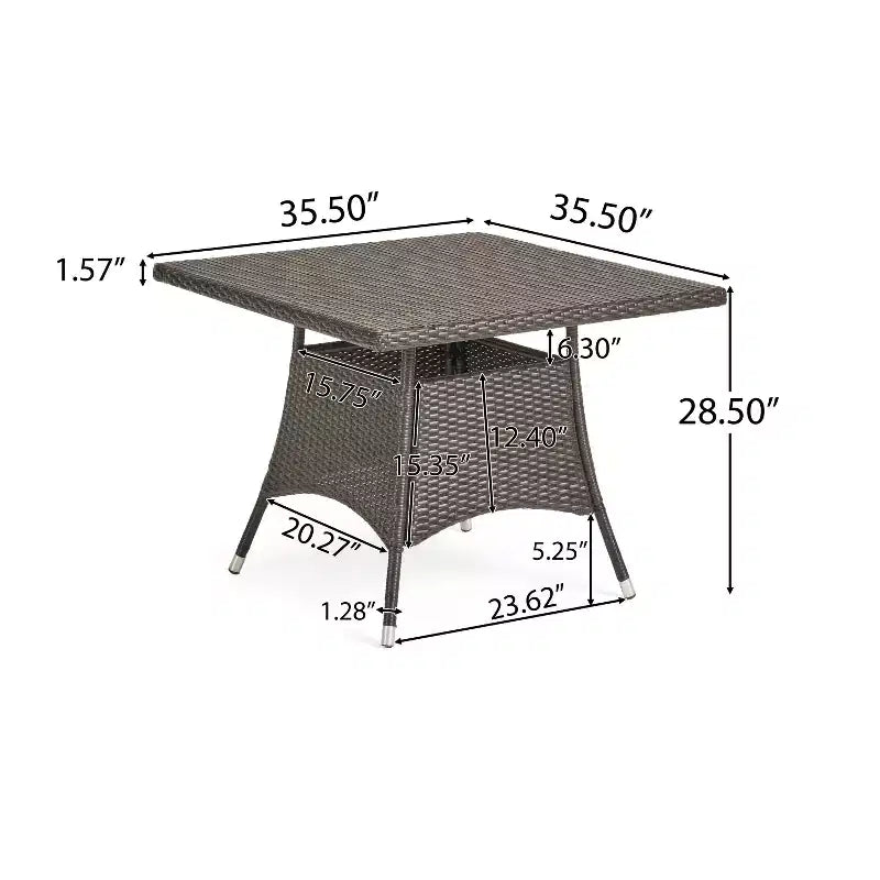 Set da pranzo GDFStudio Ronnie per esterno in vimini e ferro, 5 pezzi